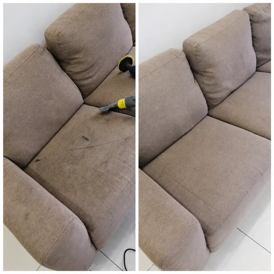 Cuci sofa fabrik VEKIUM sebelum dan selepas di KL dan Selangor — gambar 3